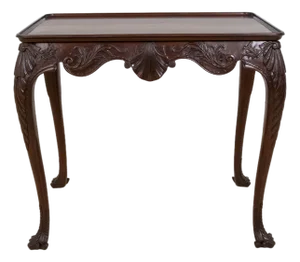 Kindel Irish Georgian Carved Mahogany Tea Table