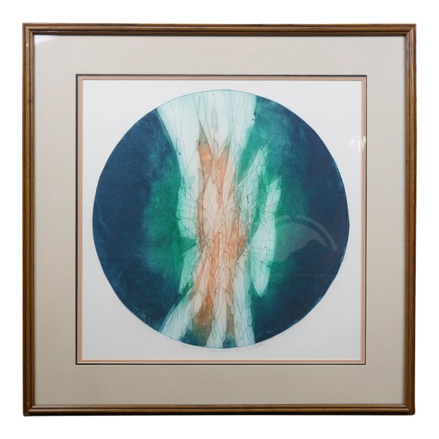 Late 20th Century Ruth Rodman Signed Limited Edition Abstract Moonburt III Serigraph 30" For Sale