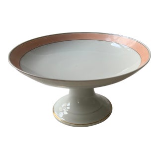 Old Paris Porcelain Pedestal Base Compote For Sale