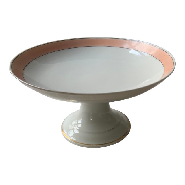 Old Paris Porcelain Pedestal Base Compote For Sale