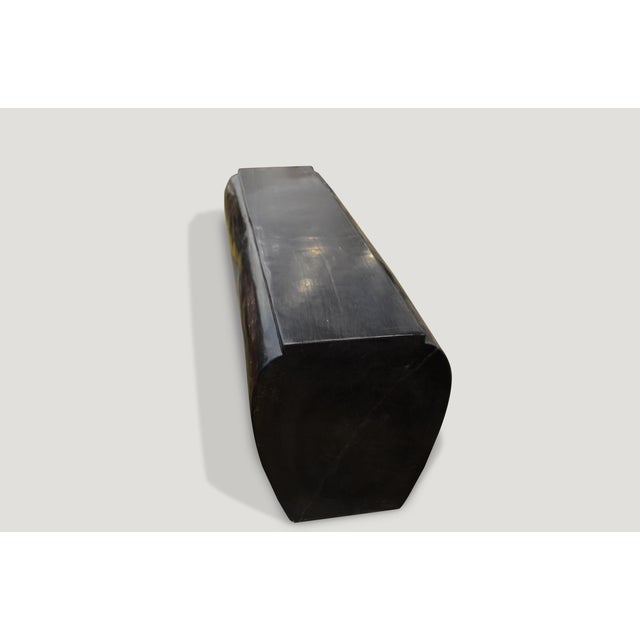 2010s Andrianna Shamaris Super Smooth Petrified Wood Log Bench For Sale - Image 5 of 6