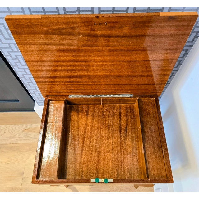 Vintage Reuge Italian Marquetry Music Box Side Table – Non‑Functional Movement For Sale - Image 11 of 13