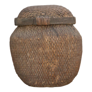 Handwoven Village Lidded Basket