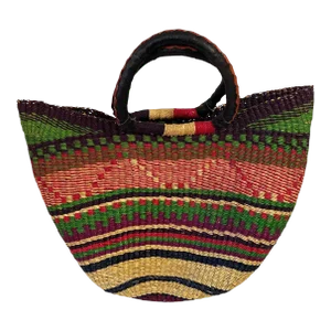 Large Colorful Saint -Tropez Style African Basket 18" H by 20" W