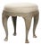 Leo Round Accent Stool - Natural Linen / Sage Gray Painted Frame For Sale