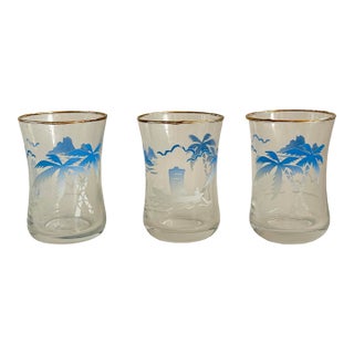 1950s Mid Century ModernTropical Shot Glasses – Set of 3 For Sale