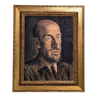 Mid-Century California Realist Portrait of Ospina by Clyde F. Seavey, Pastel on Paper, 1940, Framed For Sale