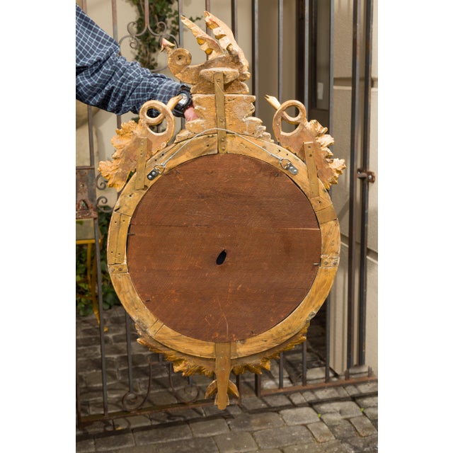 English English Carved Giltwood Convex Mirror with Mythical Creatures, circa 1840 For Sale - Image 3 of 11