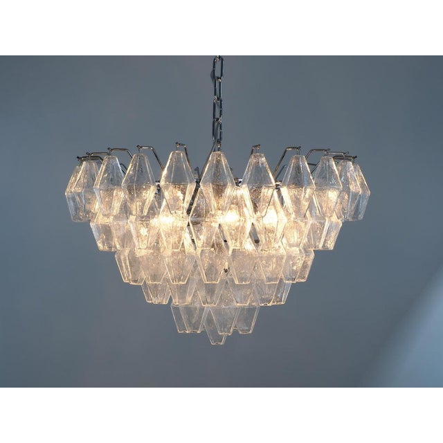 Light Blue Murano Glass Chandeliers from Poliedri, 1990s, Set of 2 For Sale - Image 12 of 14