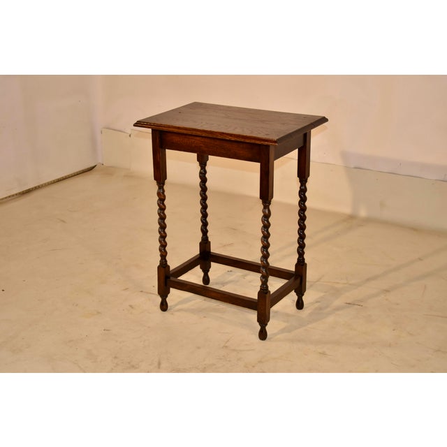 1900 - 1909 Circa 1900 Edwardian Oak Side Table From England For Sale - Image 5 of 7