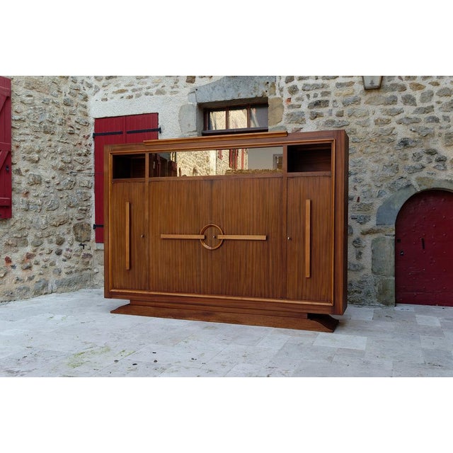 Modernist Art Deco bookcase / cabinet, Attributed to Auguste Vallin, France, Circa 1930 Important bookcase / cabinet...