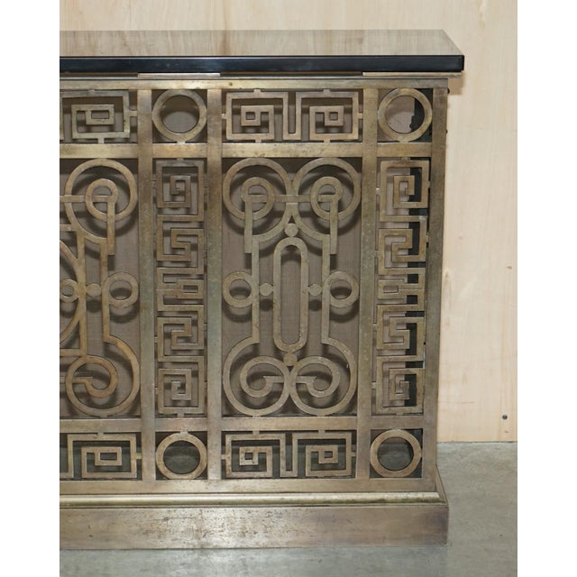 Fine Antique 1880 Gilt Bronze & Marble Radiator Cover Console Table For Sale - Image 4 of 18