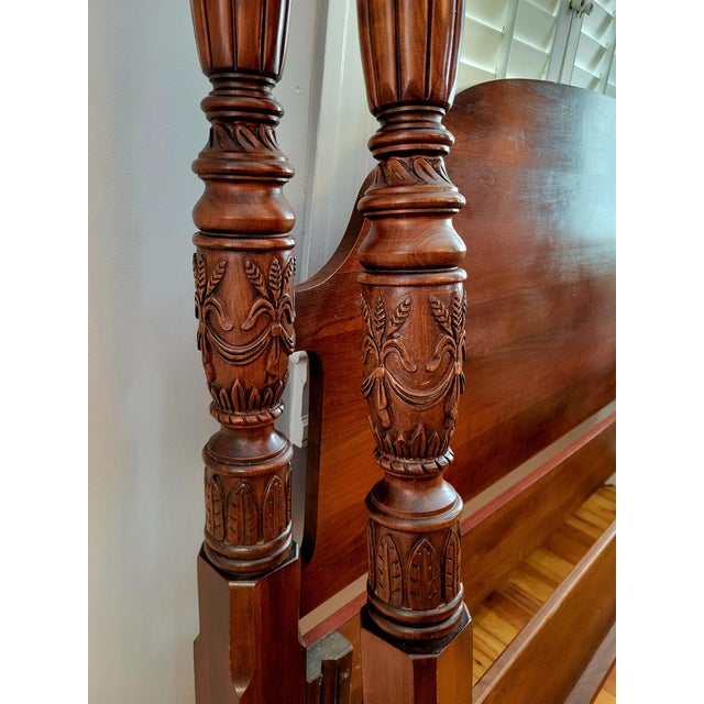 Wood 1980s Cherry Queen/Full Four-Poster Rice Bed For Sale - Image 7 of 18