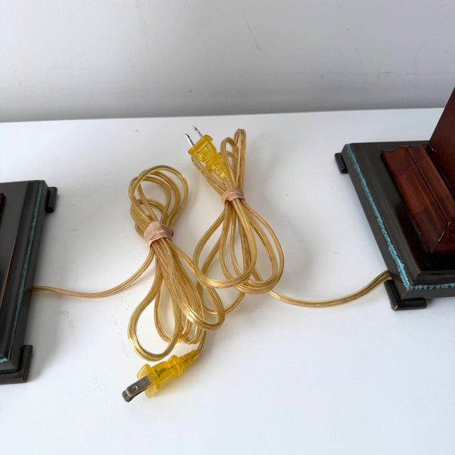 Colonial Mahogany Table Lamps; A Pair For Sale - Image 9 of 10