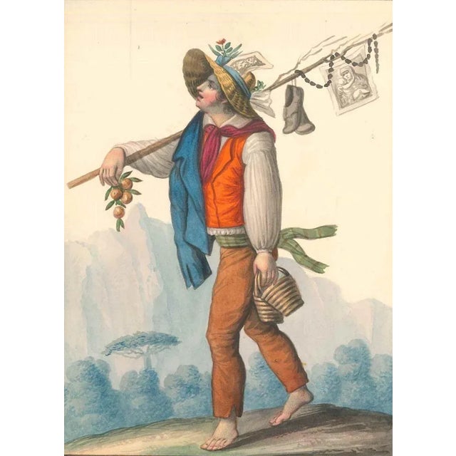 Costume napolitano, il ritorno di Montevertigine - Watercolor by M. De Vito 1820 c.a. For Sale - Image 3 of 3