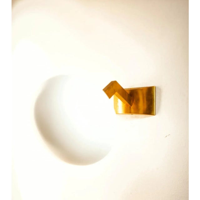 Gold Brass Wall Light with Oval Glass For Sale - Image 8 of 9
