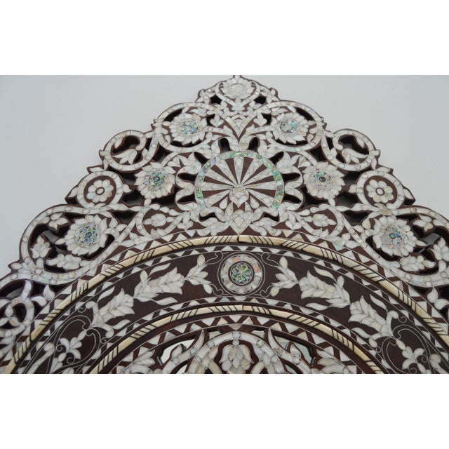 Wood Late 20th Century Handcrafted Moorish Damascene Art Mother-Of-Pearl Mirror For Sale - Image 7 of 13