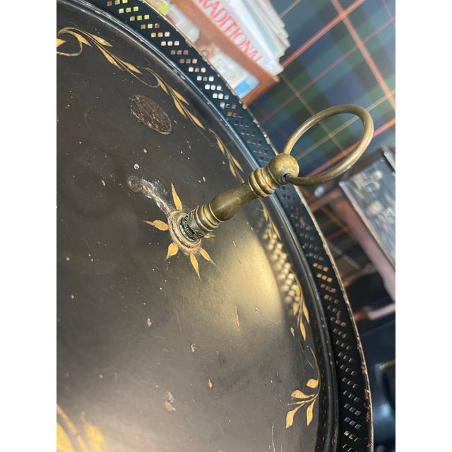 Charming Vintage, Weighted Metal Painted Butler’s Caddy/Cocktail Tray For Sale - Image 4 of 9