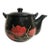 Vintage Mid-Century Japanese Tea Pot Black Otagiri Style Floral For Sale