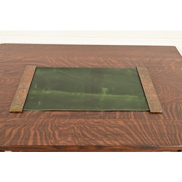 A gorgeous pair of Art Deco or Arts & Crafts period bronze blotter ends featuring symbols of the Zodiac with a custom...
