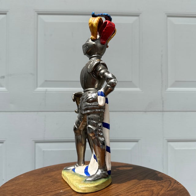 Medieval Knight in Shining Armor Porcelain Statue For Sale - Image 4 of 8