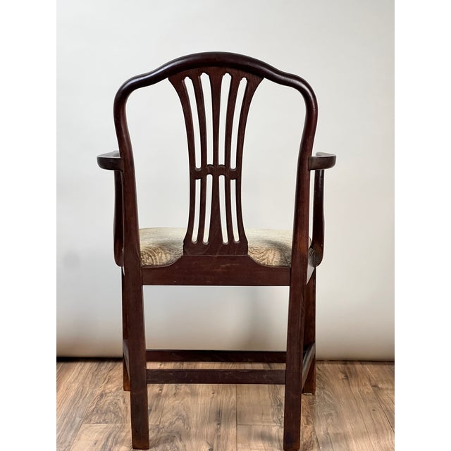 Wood Antique English George III Mahogany Hepplewhite Armchair C. Early 19th Century For Sale - Image 7 of 15