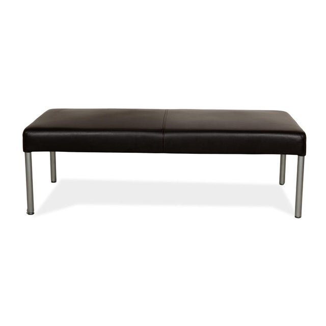 Living Platform Leather Three-Seater Sofa and Brown Ottoman from Walter Knoll, Set of 2 For Sale - Image 11 of 17