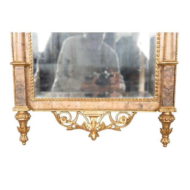 Spanish Giltwood and Marble Bilboa Mirror For Sale - Image 4 of 6