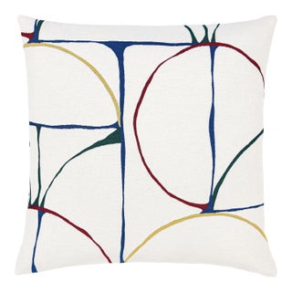 The House Of Scalamandré Aerial Square Pillow In Primaries For Sale