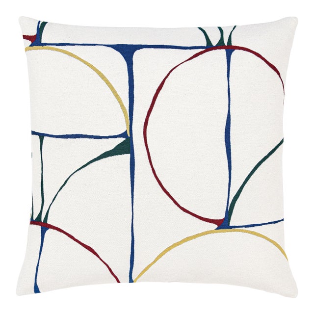 The House Of Scalamandré Aerial Square Pillow In Primaries For Sale
