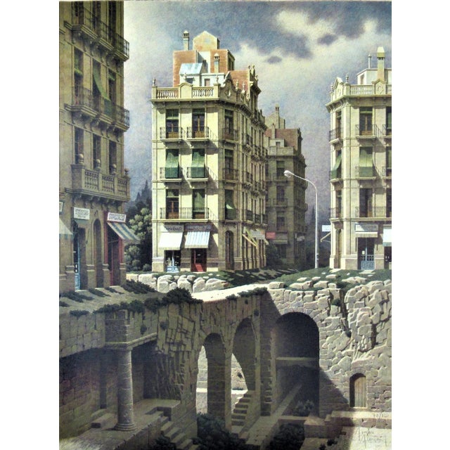 Surrealism Arnau Alemany Batalla, Les Fondations, Circa 1980 For Sale - Image 3 of 10