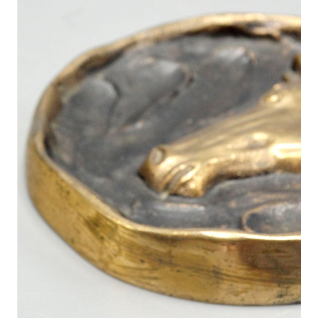 Early 20th Century Antique Gilt Bronze Equestrian Vide Poche Paperweight Dish For Sale - Image 5 of 8