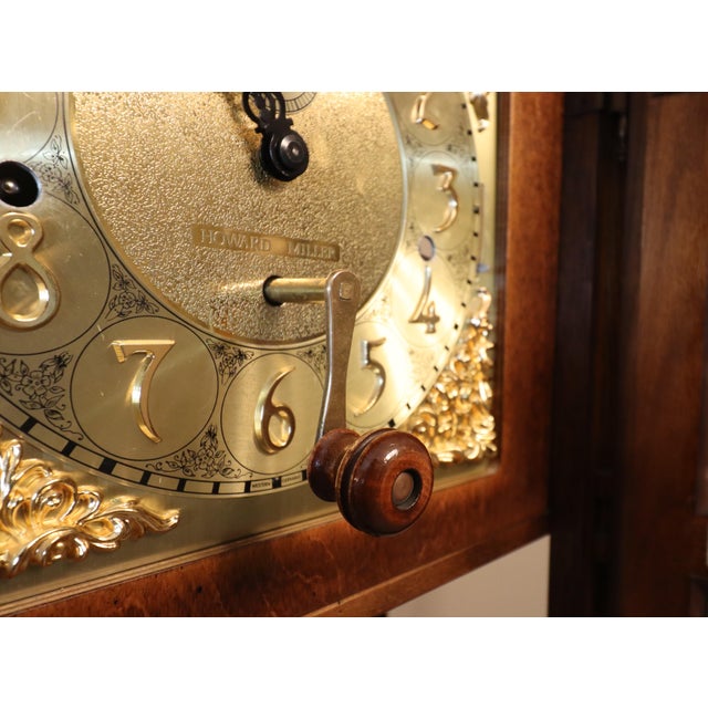 Vintage Howard Miller “Beaumont” Triple-Chime Oak Grandfather Clock, Model 610-259, Circa 1985 For Sale - Image 12 of 17