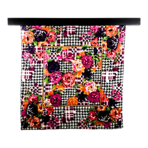 Pure Silk Crepe De Chine Vintage Scarf With Wall Hanging Scarf Holder