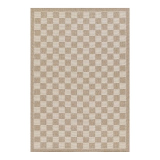 Erin Gates by Momeni Saybrook Check Grey Indoor/Outdoor Area Rug 2'7" X 7'6" Runner For Sale