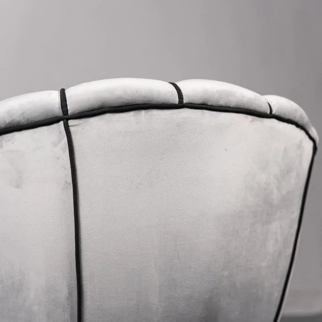 Vintage Gray Velvet Armchair, 1950s For Sale - Image 9 of 13