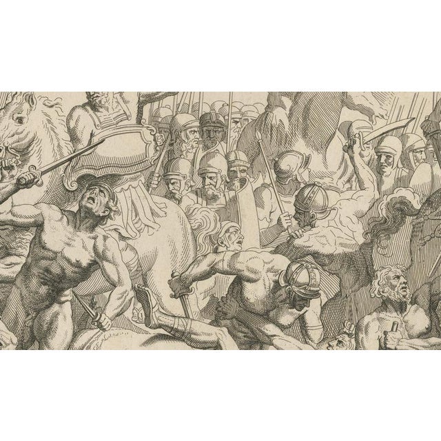 Heroic Roman Battle Scene, French Neoclassical Engraving, Napoleonic Era, 1804 : This powerful large-format engraving...
