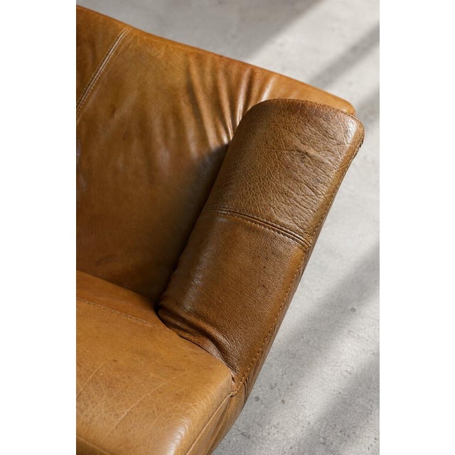 Mid-Century Modern Industrial Brown Leather 3-Seater Sofa, 1960s For Sale - Image 12 of 18