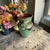 1970s Vintage Studio Art Drip Glaze Green Pottery Vase. For Sale - Image 5 of 6