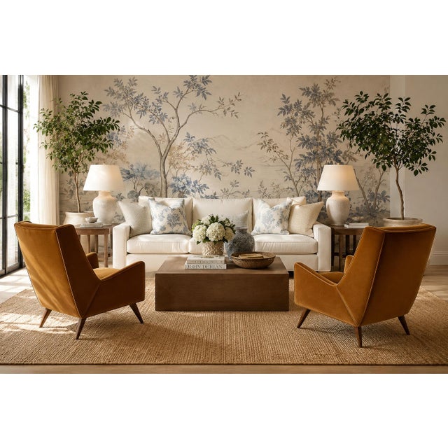 Brazilian Modern Pair of Camel Mohair Club Chairs in Hardwood, Att. To Novo Rumo, Brazil, 1960s For Sale - Image 10 of 14