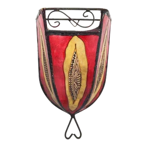 Parchment Moroccan African Art Handcrafted Wall Sconce