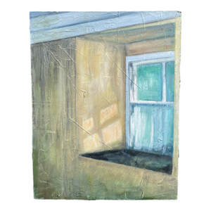Fielden W. Harper "Cottage Window, Ireland" (1995) Original Textural Painting on Wood Panel