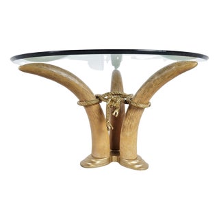 Vintage Faux Tusk Center Table or Side Table, 1970s For Sale