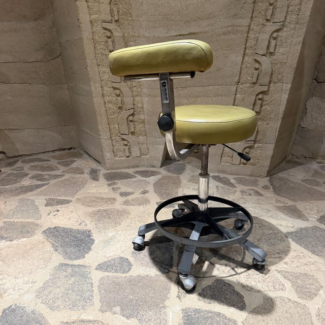 Mid-Century Medical Vintage Dental Assistant's Stool Adjustable Ergonomic For Sale In San Diego - Image 6 of 12