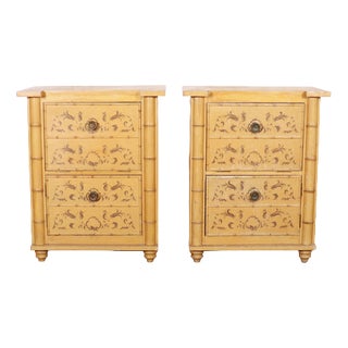 Faux Bamboo Nightstands, 1890s, Set of 2 For Sale