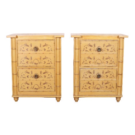 Faux Bamboo Nightstands, 1890s, Set of 2 For Sale