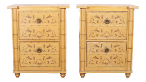 Faux Bamboo Nightstands, 1890s, Set of 2