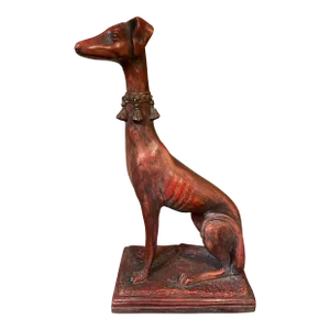 1970’s Hollywood Regency Style Life Size Whippet Dog Statue