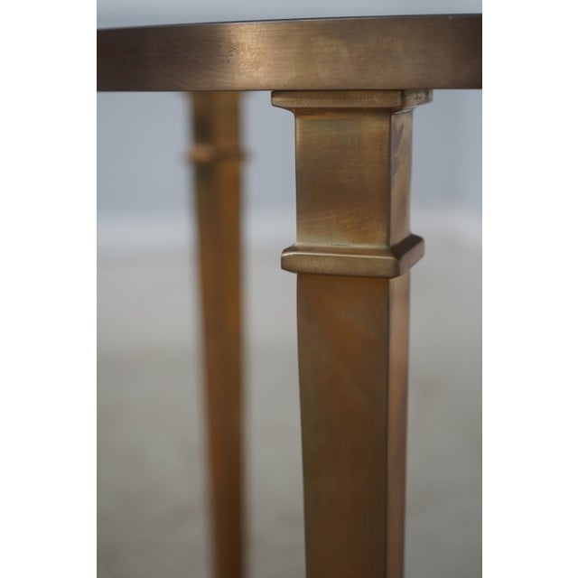 Metal Global Views Round Granite Directorie Top Brass Table For Sale - Image 7 of 12