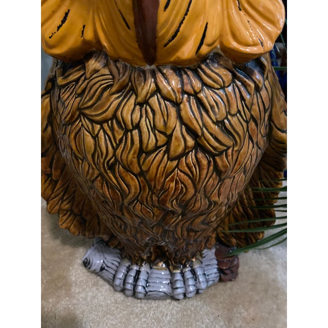 Ceramic 1970s Vintage Ceramic Owl Umbrella Stand For Sale - Image 7 of 10